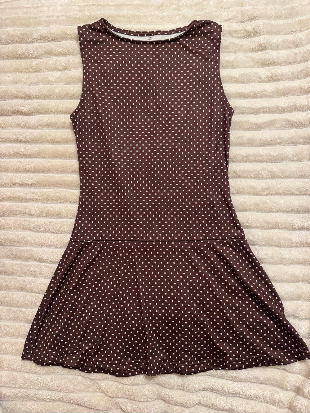 brown polka dot athletic dress